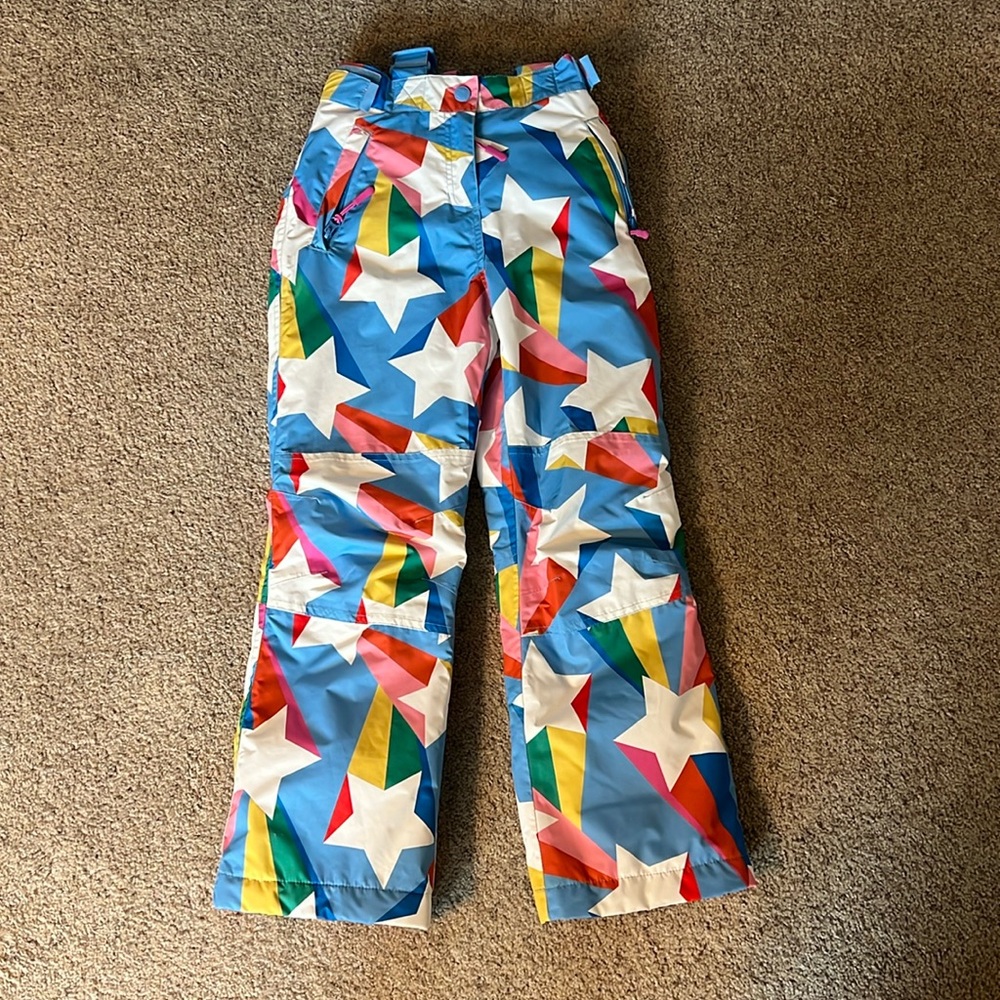 Little girls Boden Ski and snow pants with overall straps. Size 9-10 140 cm